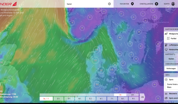 Windfinder Windkarten für Kite Windsurfer und Windsegler