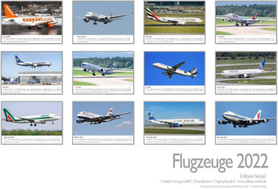 Edition Seidel Flugzeuge Premium Kalender 2022 DIN A3 Wandkalender Airbus Boeing Jets – Bild 2