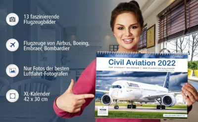 Civil Aviation 2022 – Der FLUGZEUGKALENDER 2022 für alle Flugzeugfans. Moderne Flugzeuge von Airbus, Boeing. 42 x 30 cm DIN – Bild 6