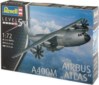 Revell REV-03929 Airbus A400M Atlas, Flugzeugmodellbausatz 1:72, 64,4 cm 03929, unlackiert