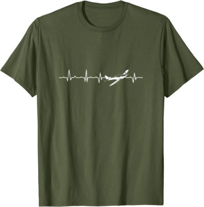 Flugzeug Herzschlag Flieger Pilot Flugplatz Flug Geschenk T-Shirt – Bild 8