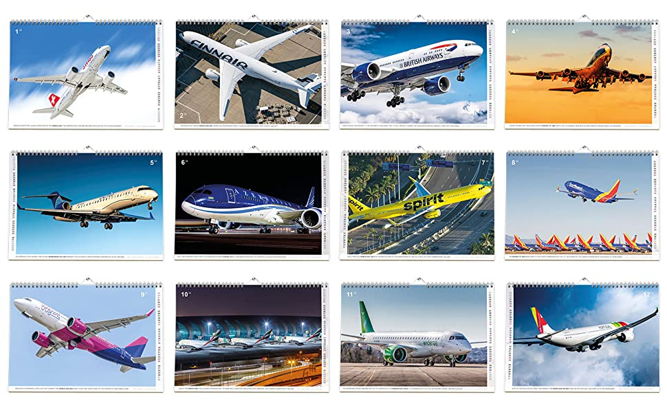 Flugzeugkalender 2022 Kalender Flugzeuge Wandkalender Airliners Boeing Airbus iulias verlag rinco